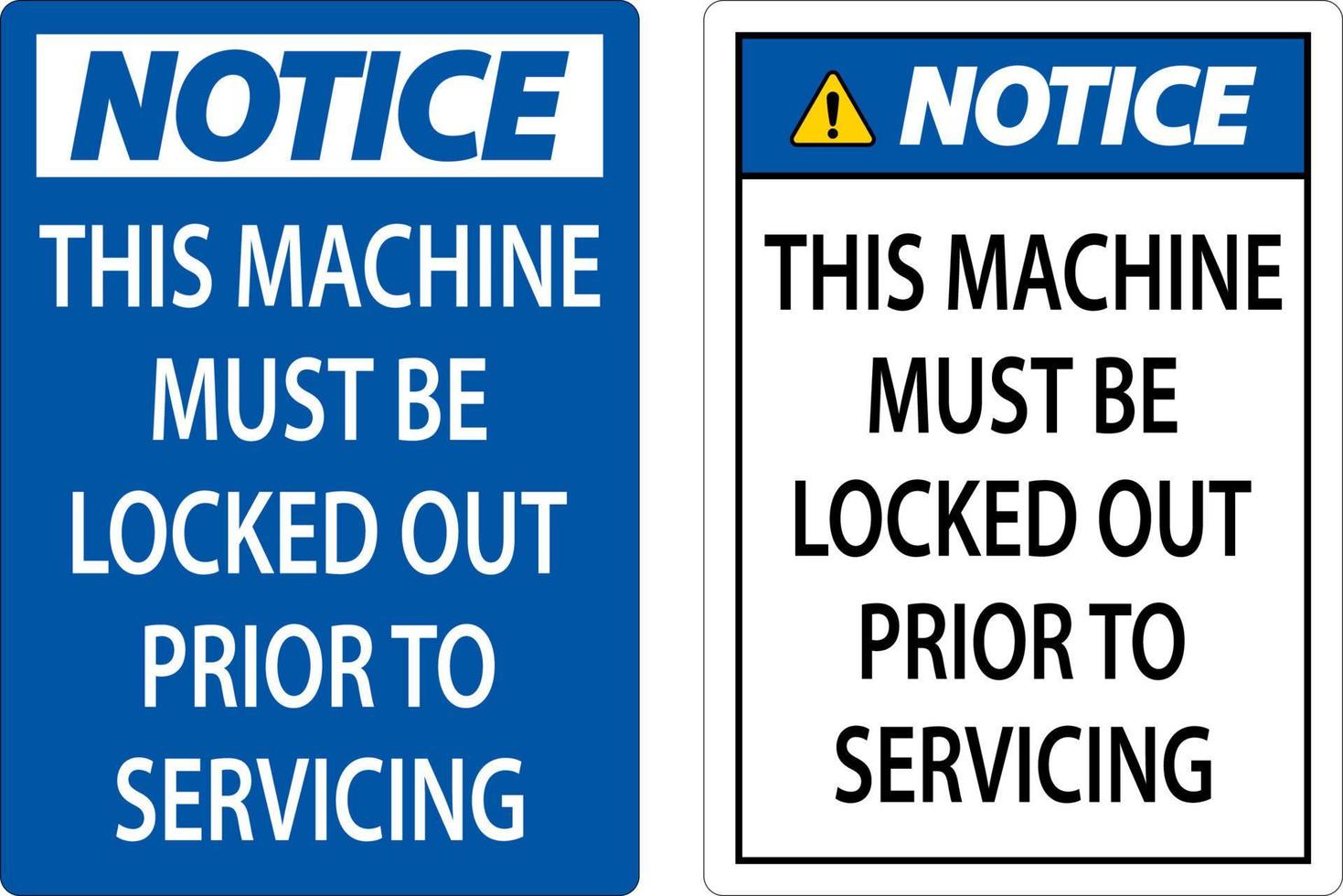 remarquer cette machine doit être fermé à clé en dehors avant à entretien signe vecteur