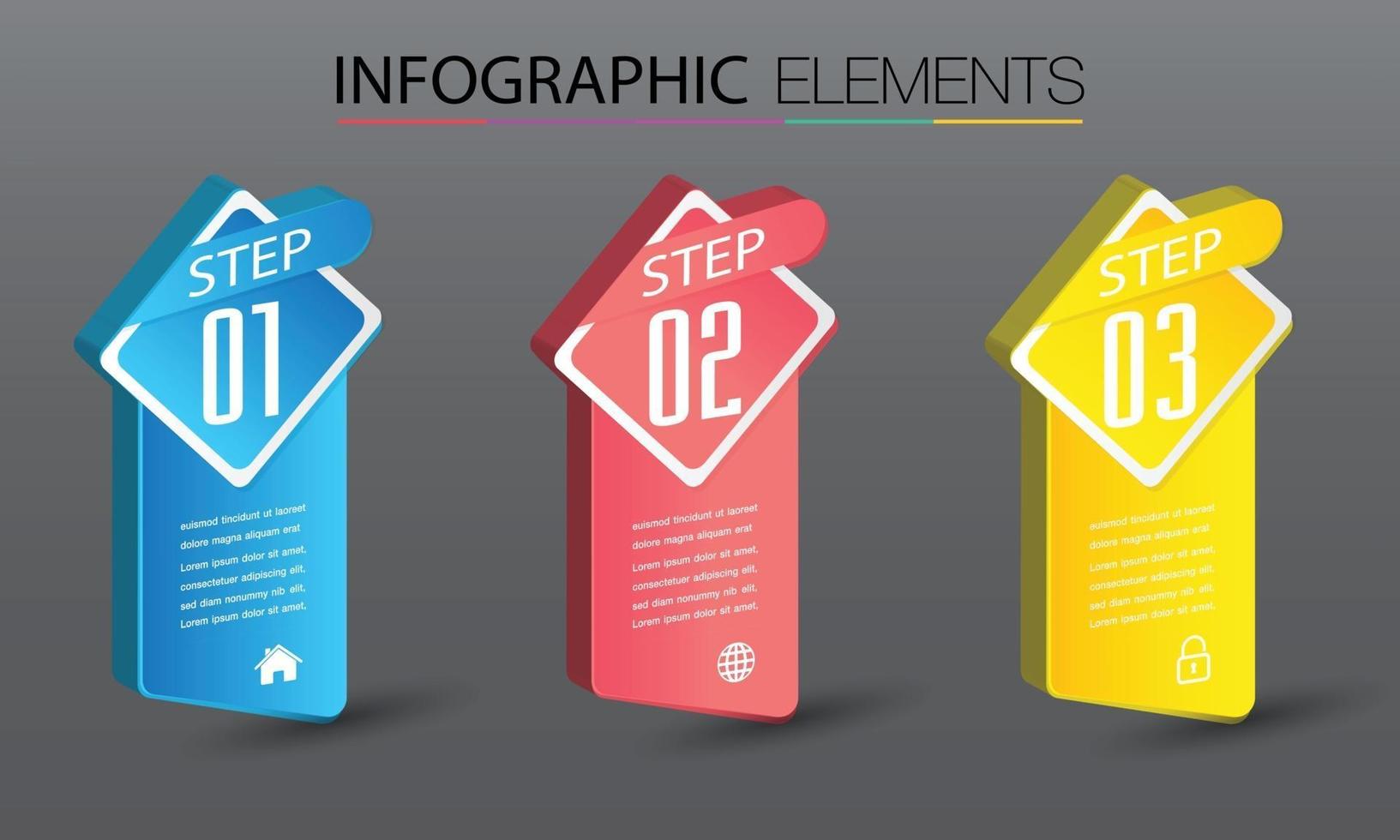 modèle de zone de texte moderne, infographie de bannière vecteur