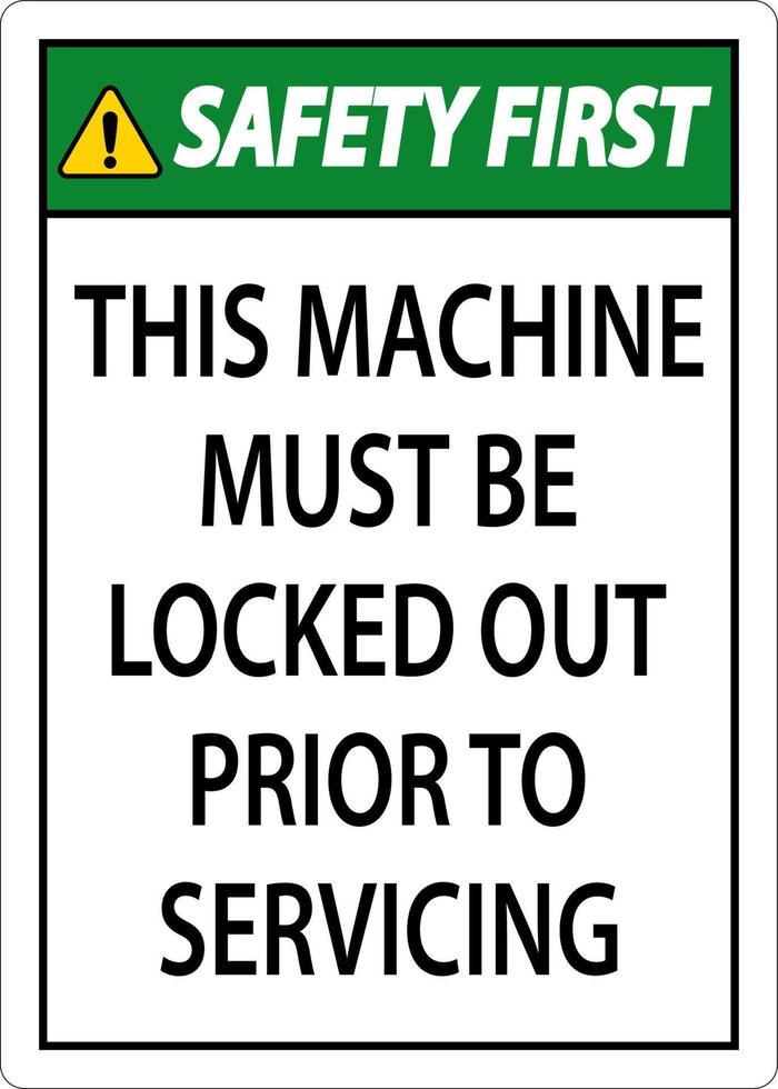 sécurité premier cette machine doit être fermé à clé en dehors avant à entretien signe vecteur