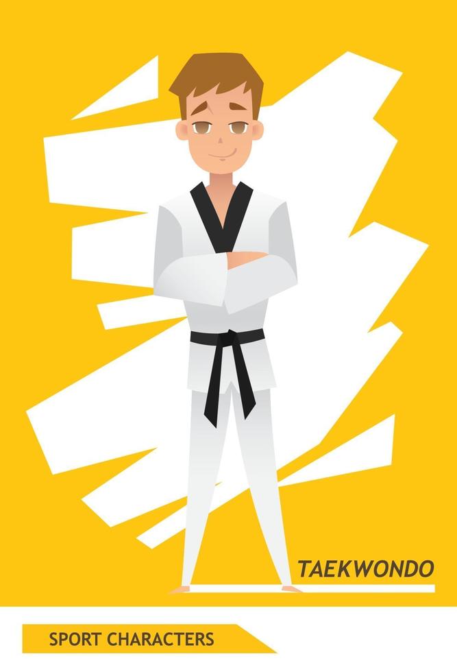 conception de vecteur de joueur de taekwondo de personnages de sport
