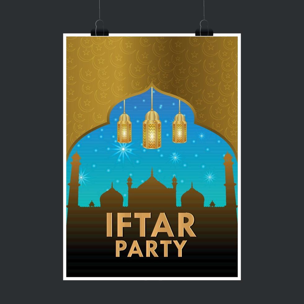flyer ou affiche de la fête iftar vecteur
