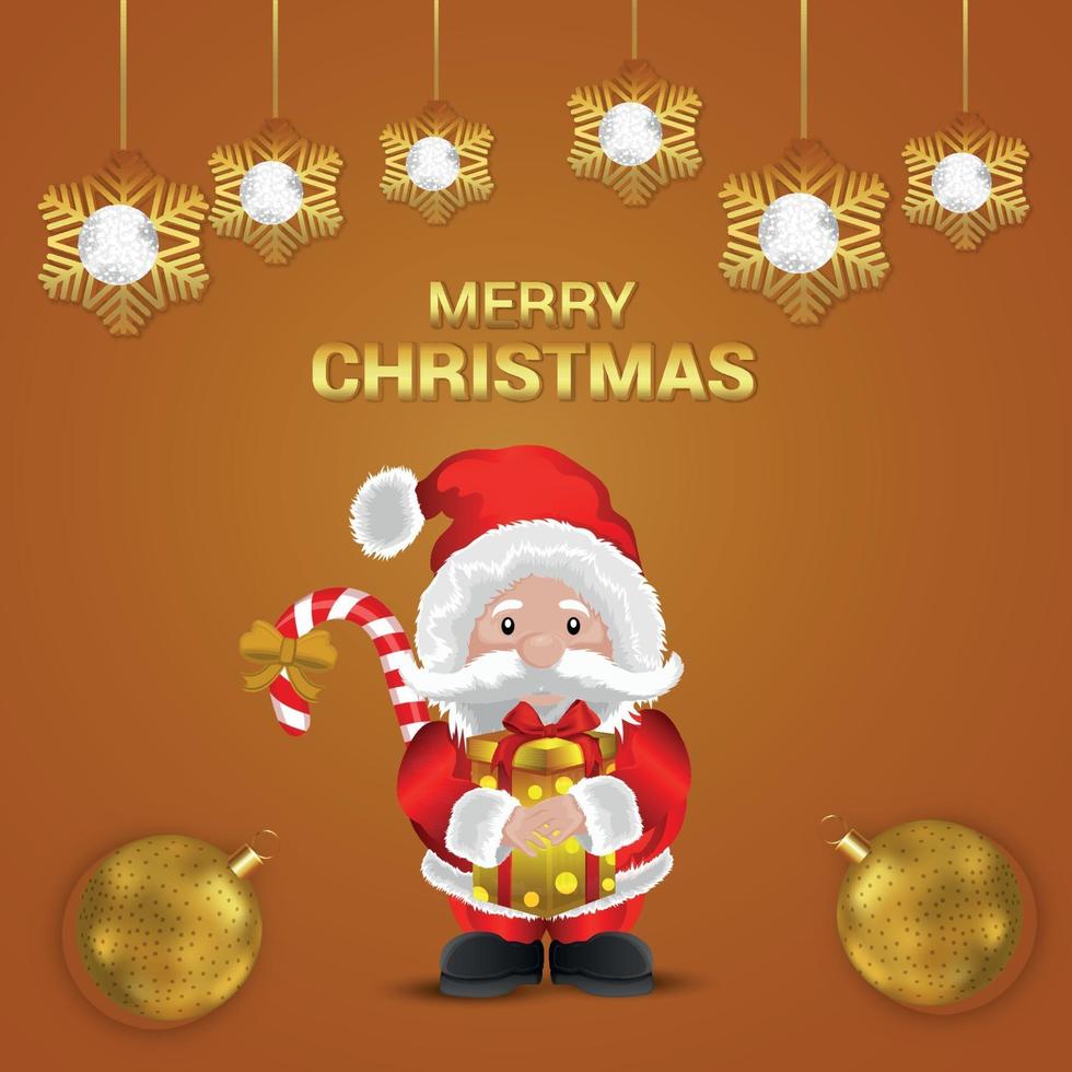 carte de voeux de fête de Noël avec illustration vectorielle créative et boules de fête en or vecteur