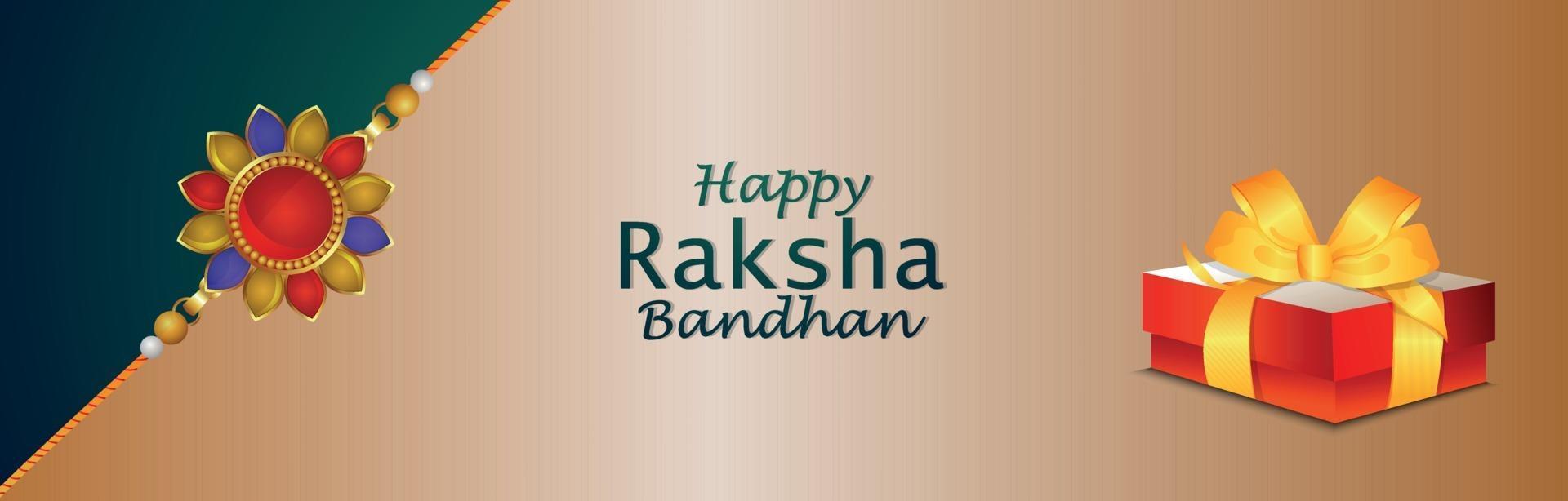 joyeux raksha bandhan cadeaux de vecteur créatif et rakhi en cristal