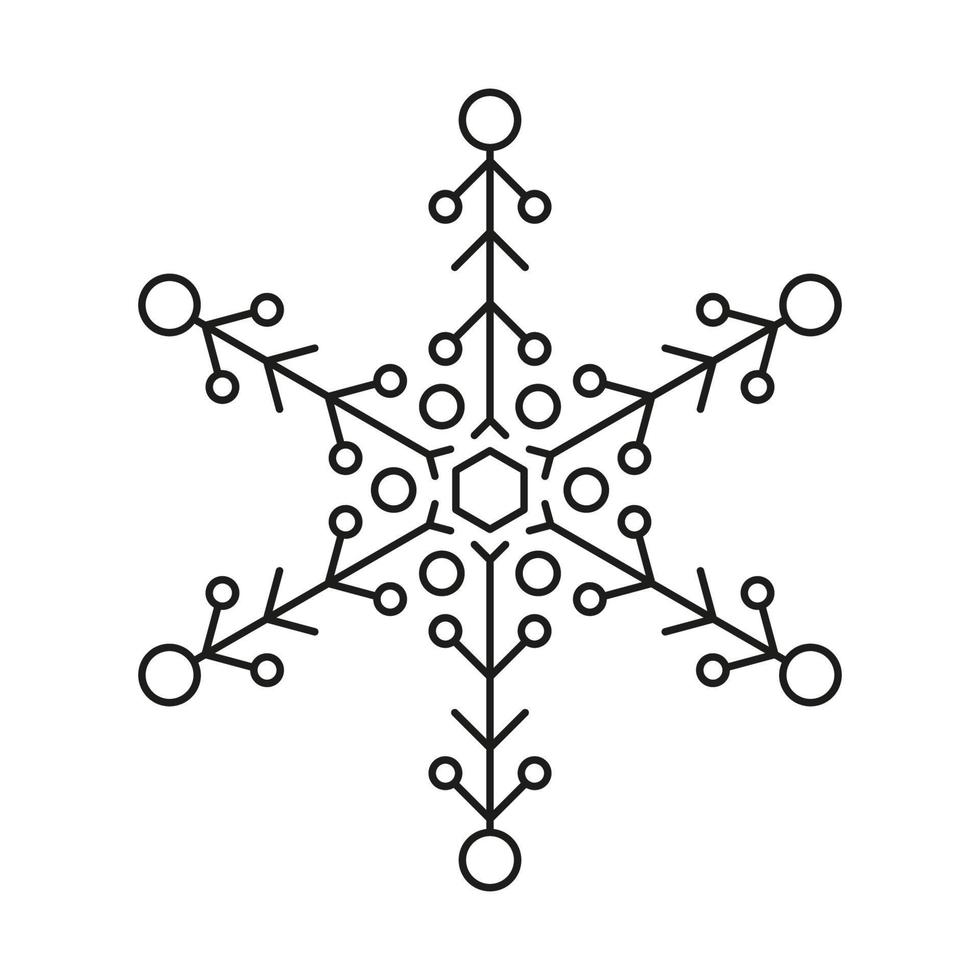 flocon de neige icône de Noël et hiver icône pack symétrique conception. vecteur