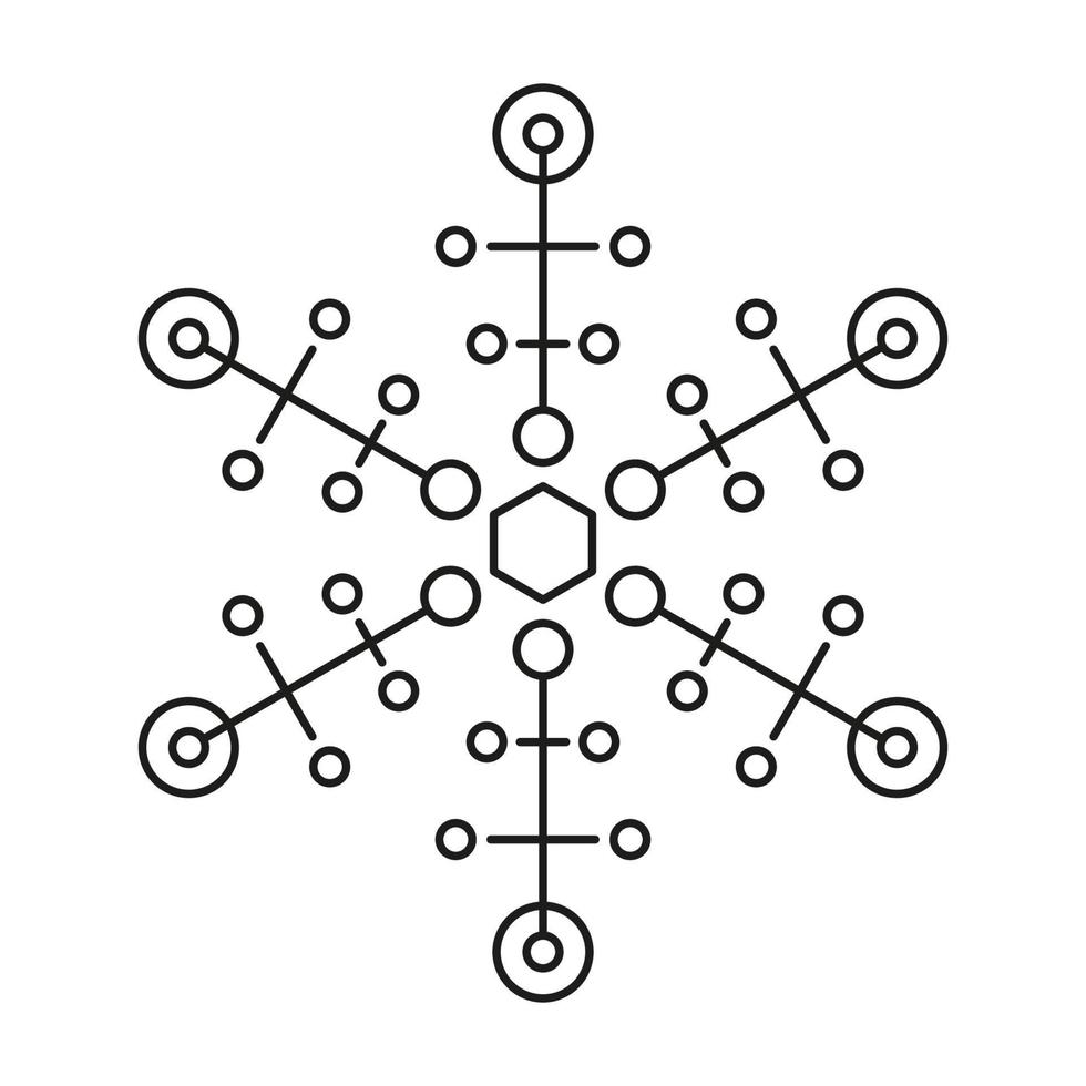 flocon de neige icône sur blanc Contexte. Noël et hiver ou Nouveau année symétrique conception. vecteur