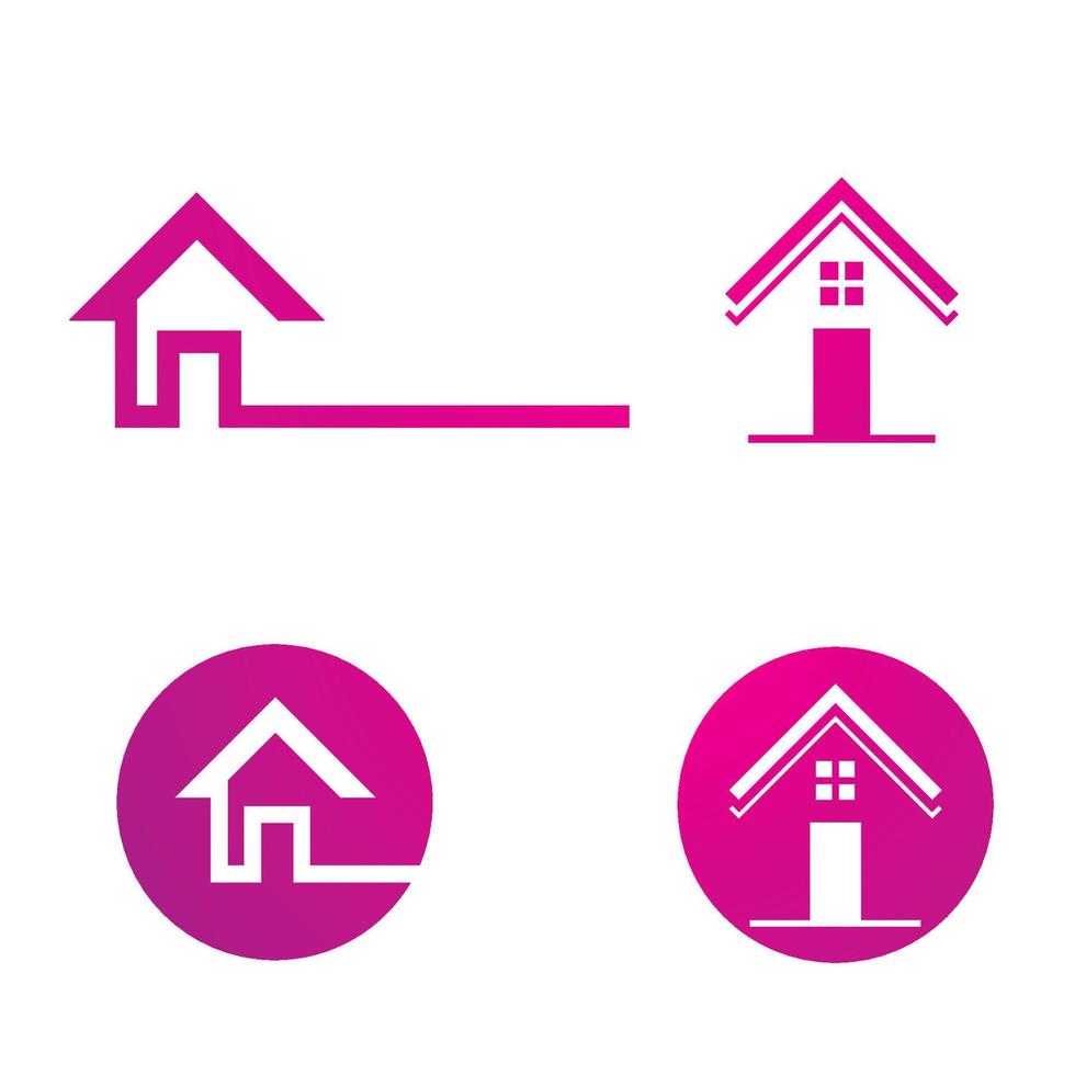 icônes de logo et de symboles de bâtiments d'accueil vecteur