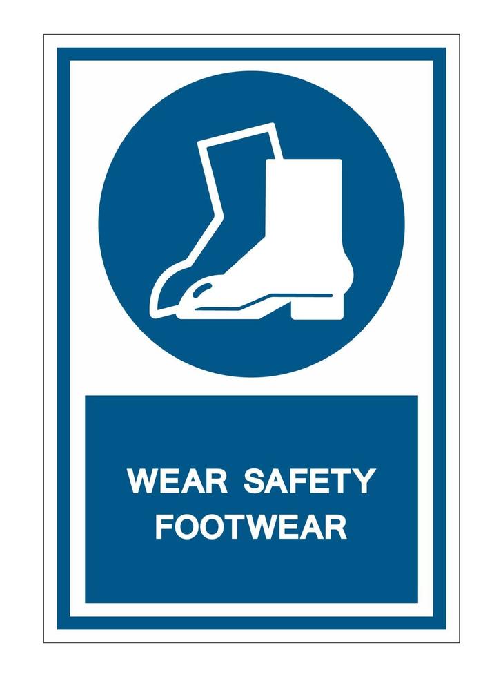 symbole porter des chaussures de sécurité signe vecteur