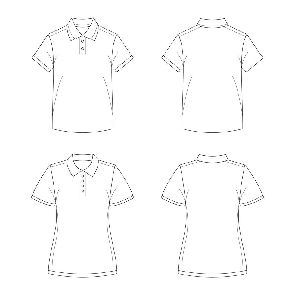 contour blanc polo T-shirt modèle vecteur