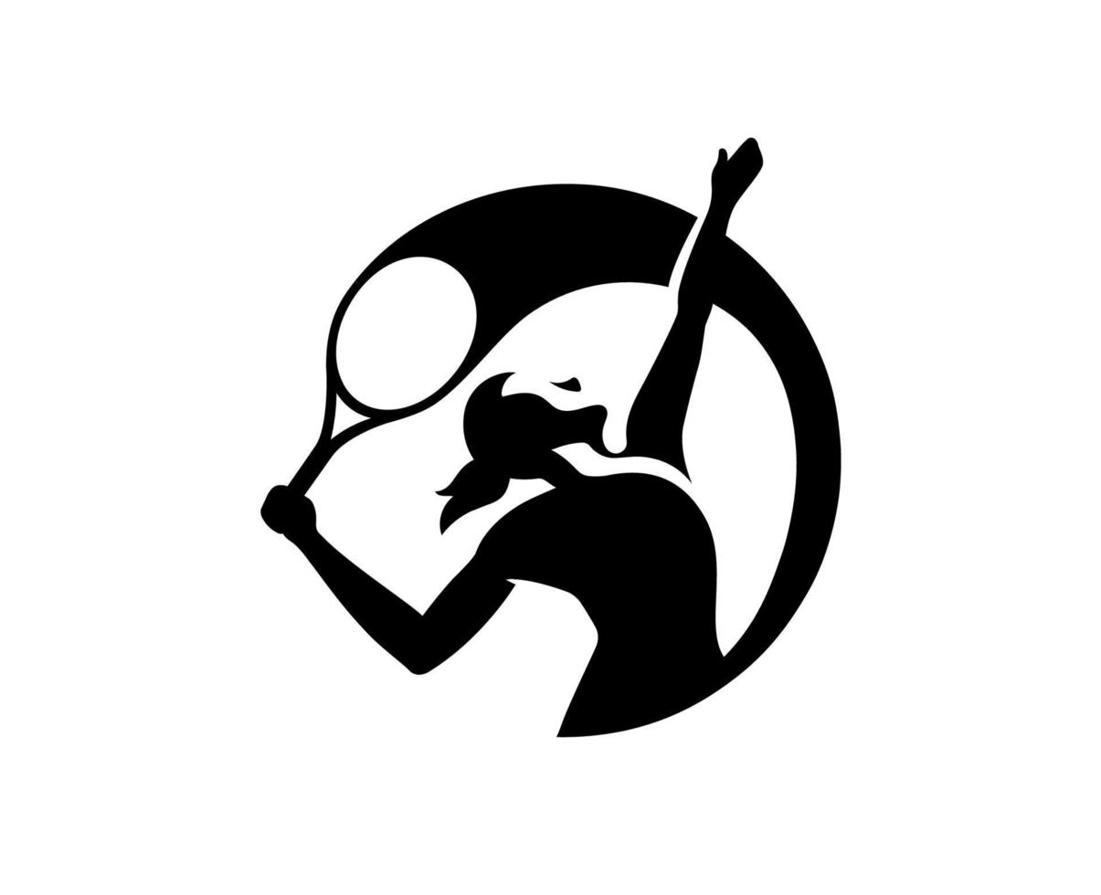 wta logo noir femmes tennis association symbole conception vecteur abstrait illustration