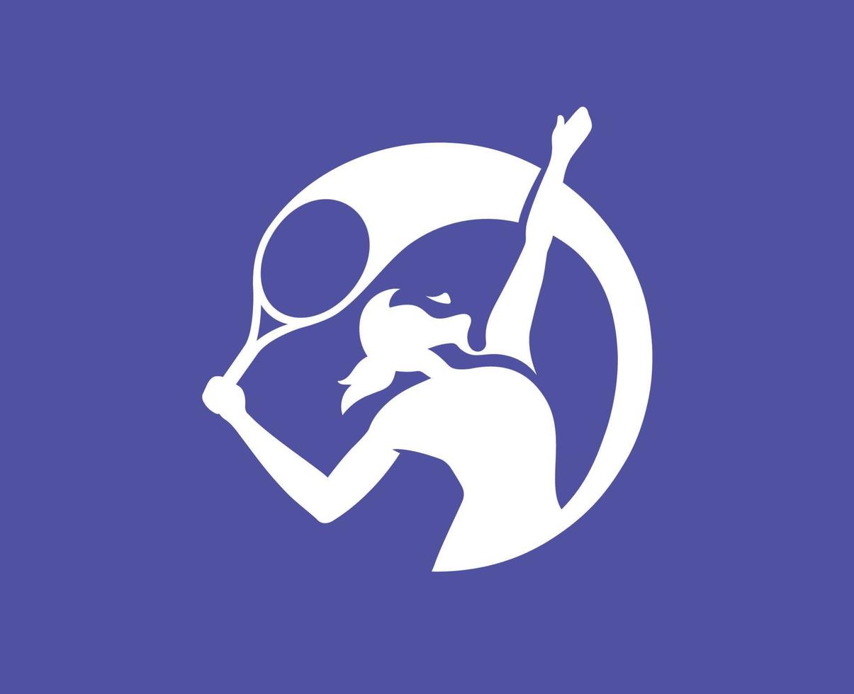 wta logo blanc femmes tennis association symbole conception vecteur abstrait illustration avec violet Contexte