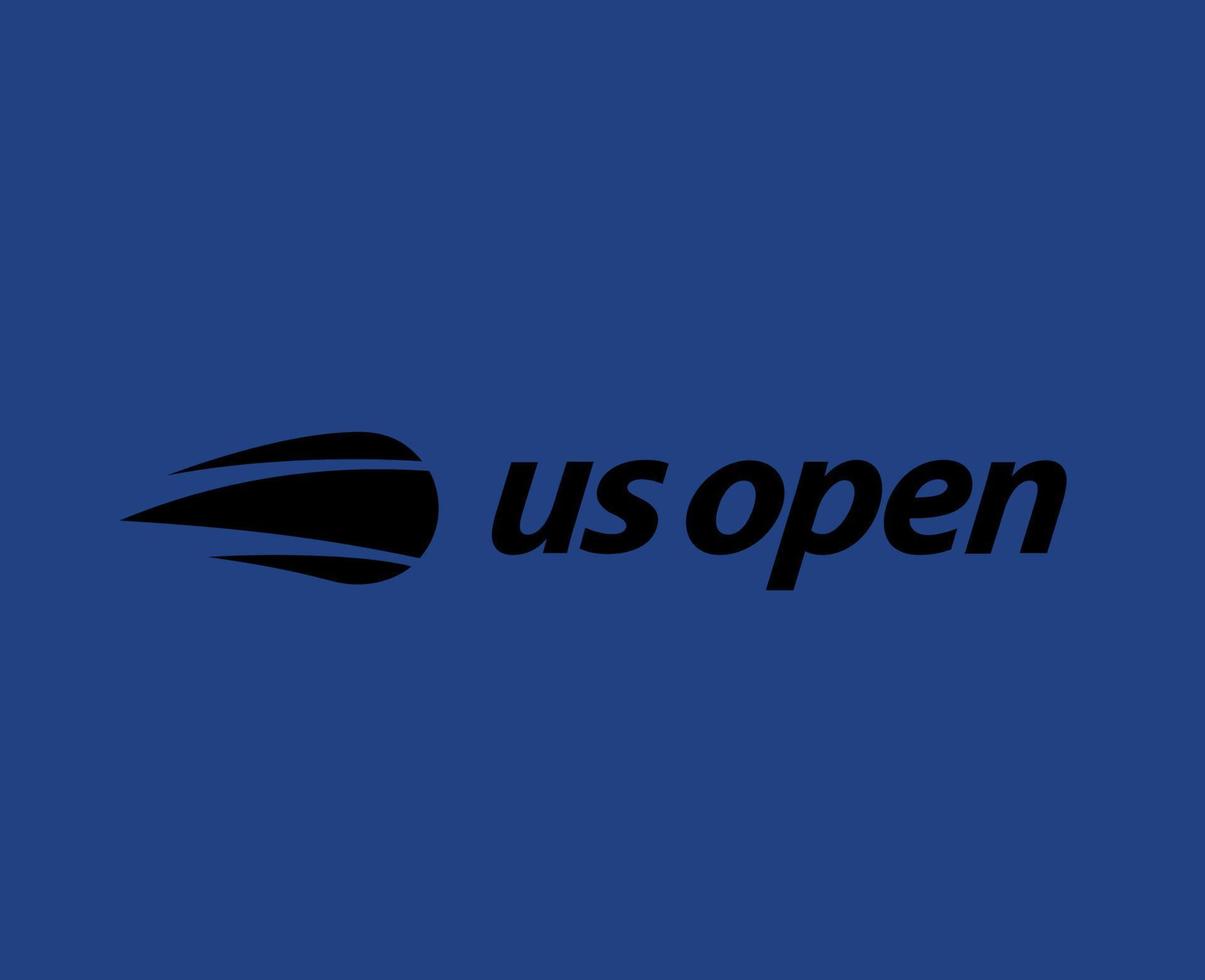 nous ouvert symbole logo avec Nom noir tournoi tennis le championnats conception vecteur abstrait illustration avec bleu Contexte