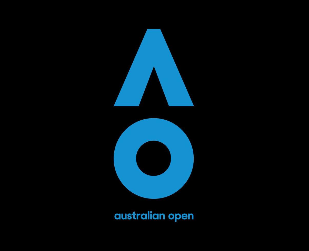 australien ouvert logo symbole avec Nom bleu tournoi tennis le championnats conception vecteur abstrait illustration avec noir Contexte