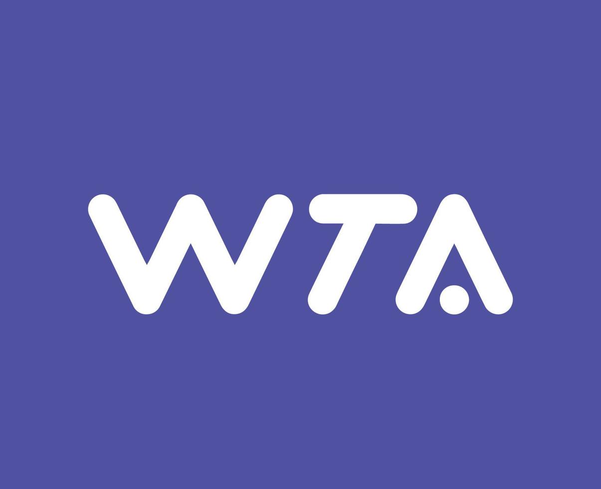 wta Nom blanc logo femmes tennis association symbole conception vecteur abstrait illustration avec violet Contexte