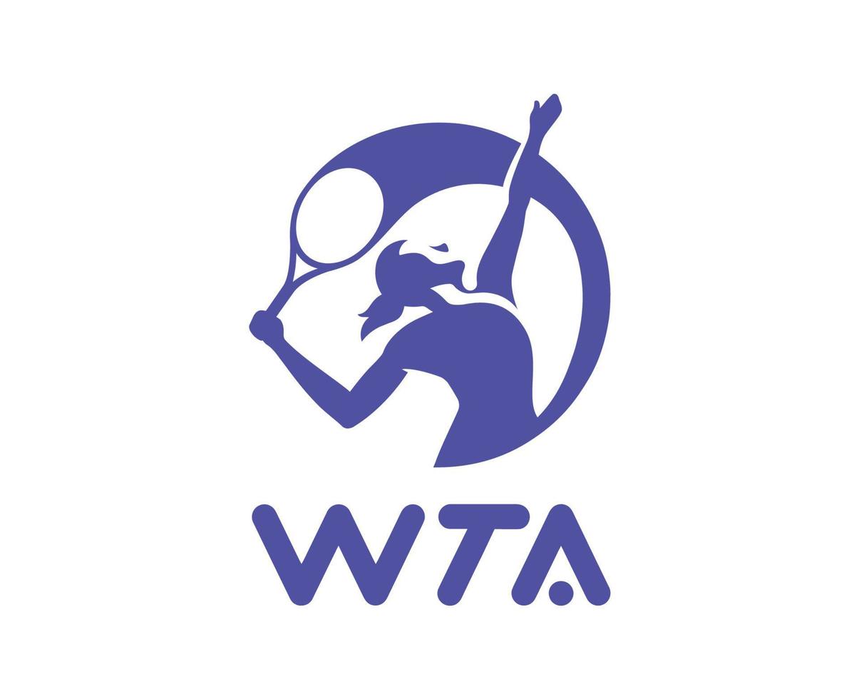 wta logo symbole violet femmes tennis association conception vecteur abstrait illustration