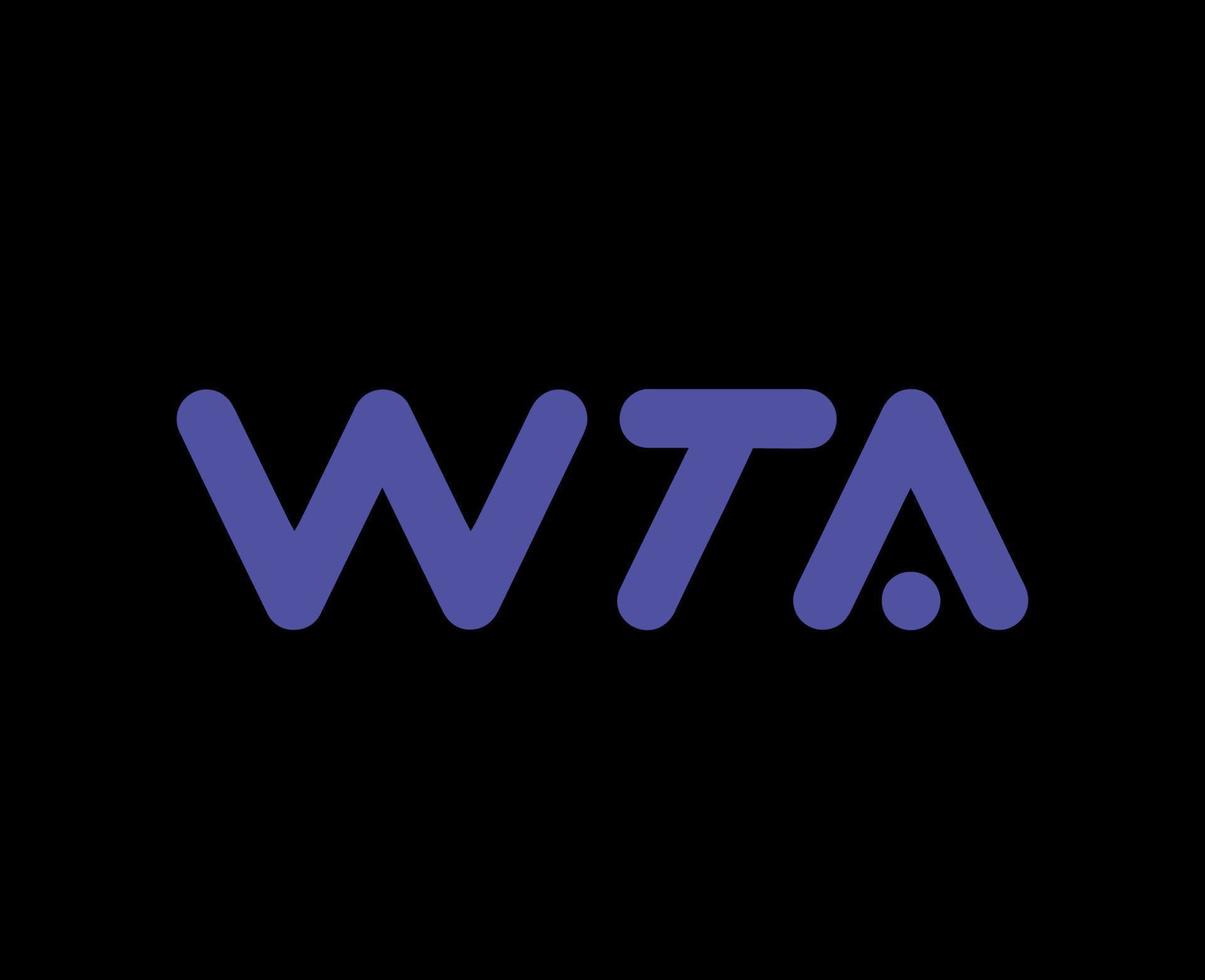 wta Nom violet logo femmes tennis association symbole conception vecteur abstrait illustration avec noir Contexte