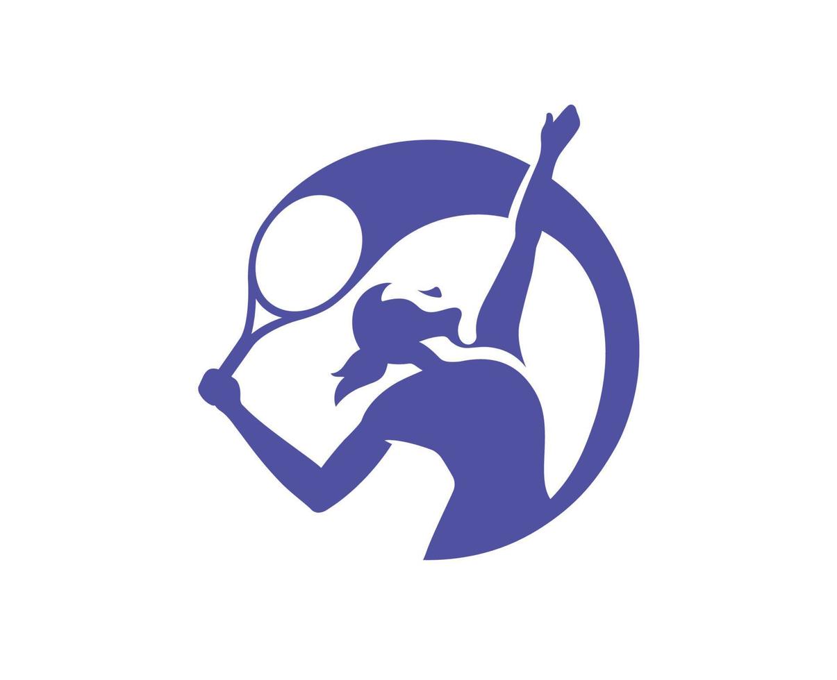 wta logo violet femmes tennis association symbole conception vecteur abstrait illustration