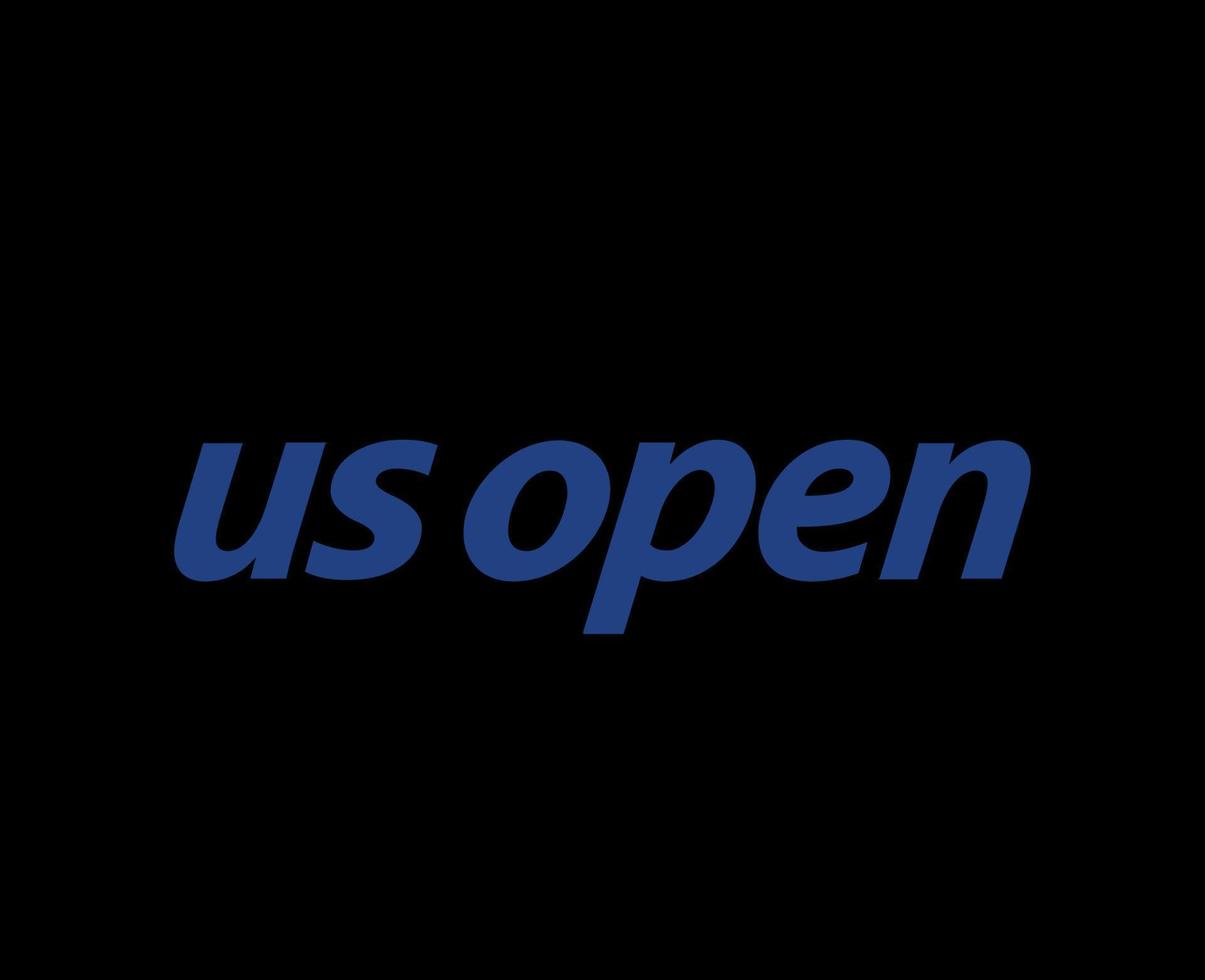 nous ouvert symbole logo Nom bleu tournoi tennis le championnats conception vecteur abstrait illustration avec noir Contexte