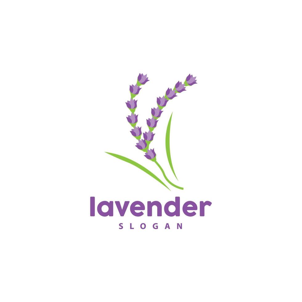 lavande logo, Facile élégant violet fleur plante vecteur, salutation carte conception, bannière, fleur ornement, lavande main tiré mariage, icône symbole illustration vecteur