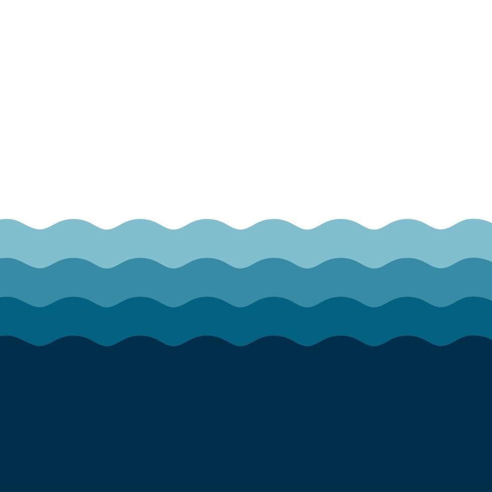 mer vagues vecteur illustration plat style. vagues sur le l'eau