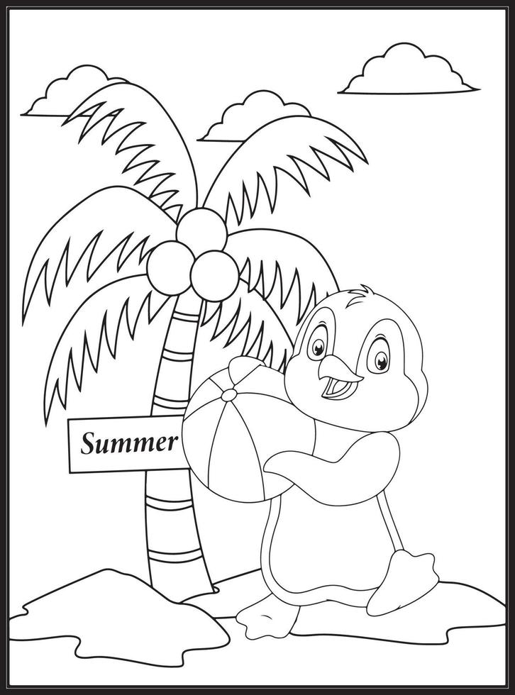 coloriages d'été pour les enfants vecteur