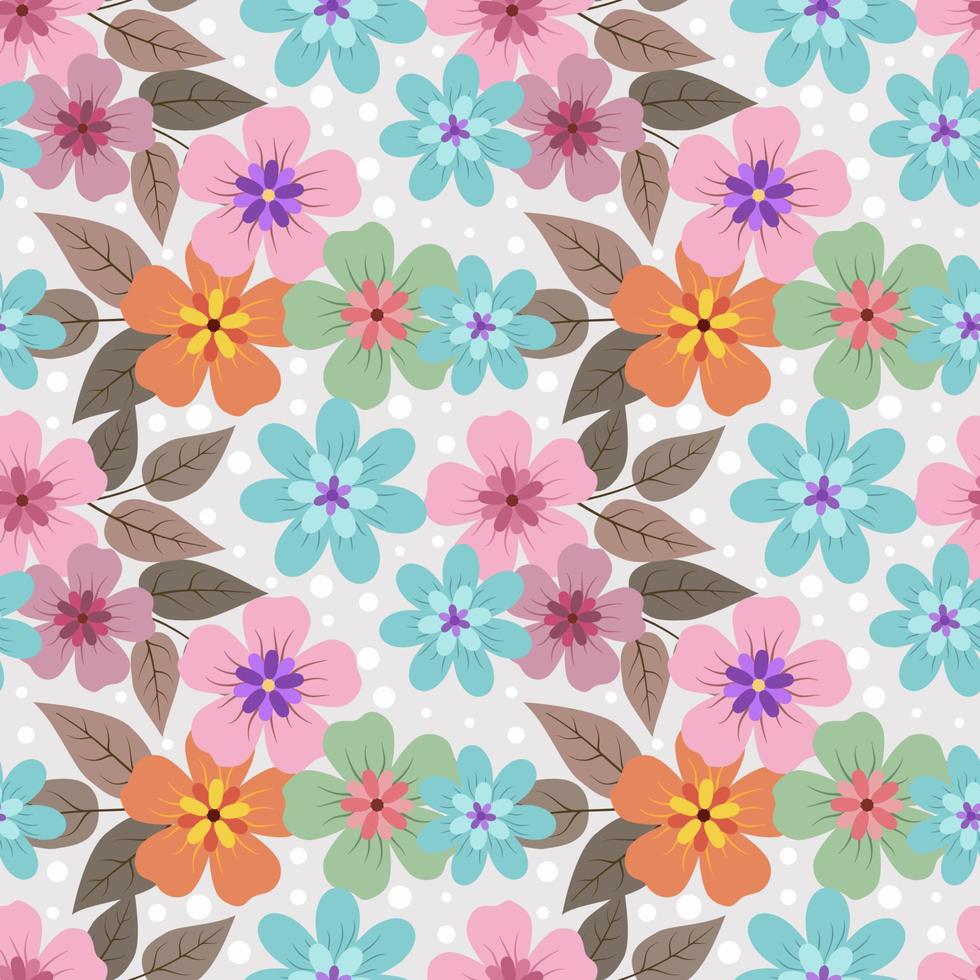 magnifique mignonne coloré fleurs et laisser sans couture modèle pour en tissu textile fond d'écran. vecteur