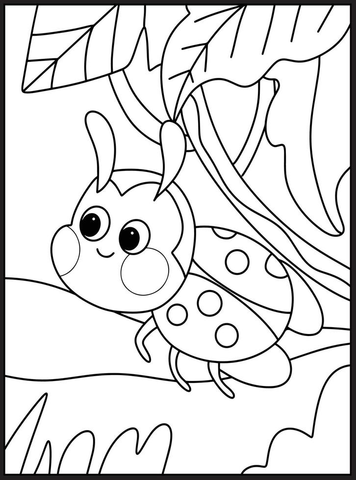 mignonne Bugs et insectes coloration pages vecteur