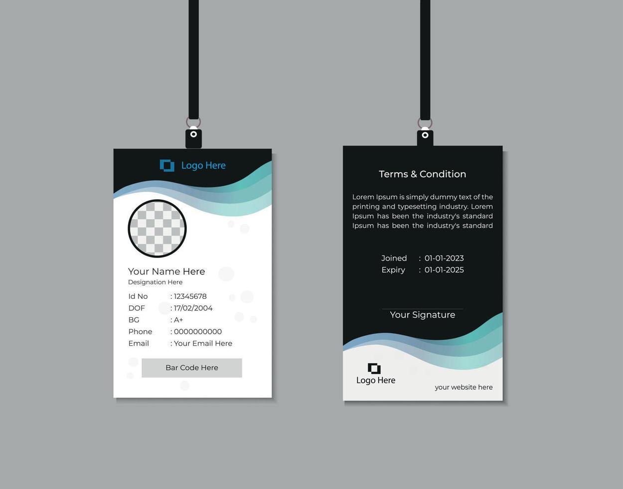 moderne et minimaliste id carte vecteur