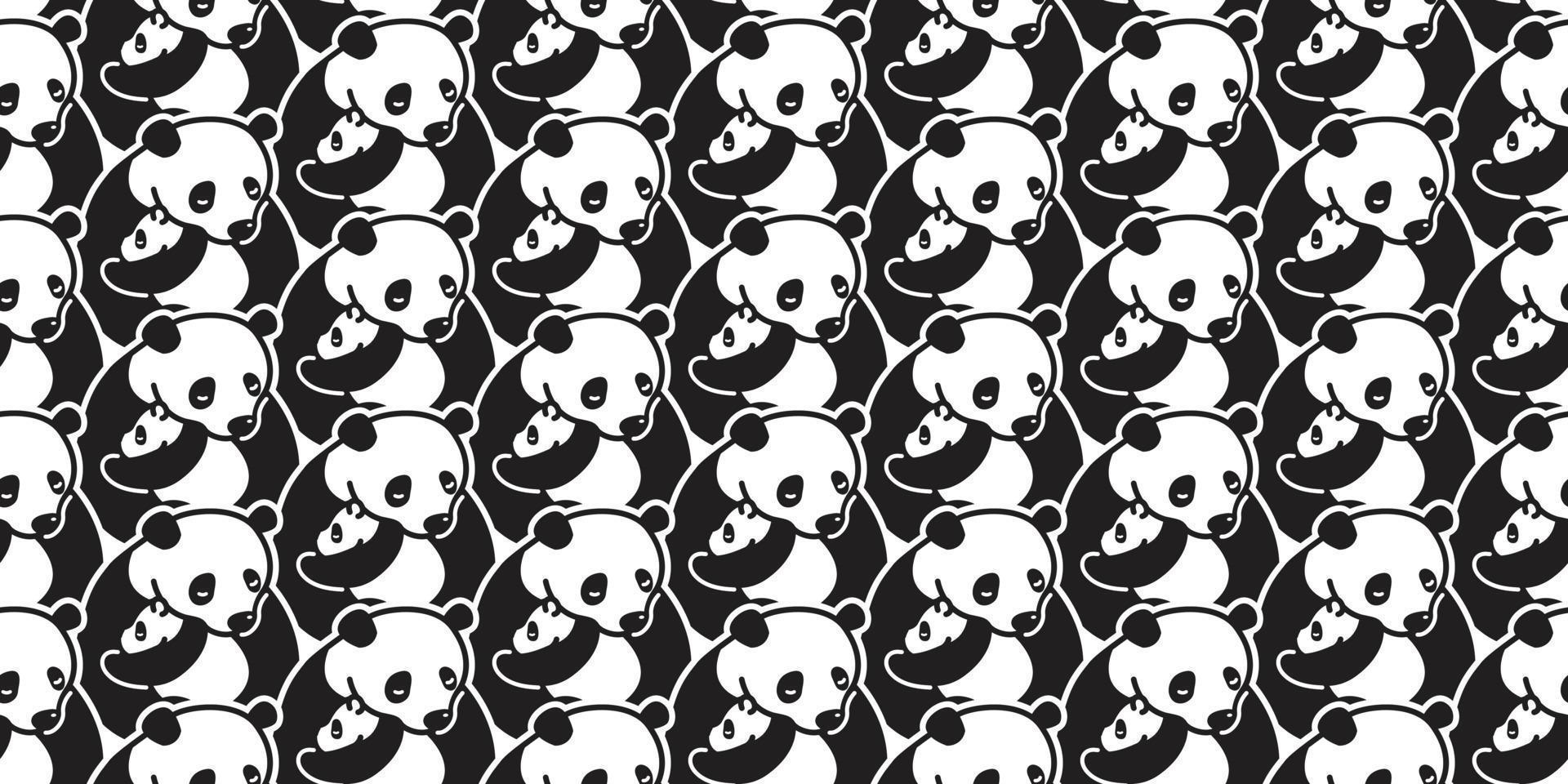 ours sans couture modèle vecteur Panda polaire ours isolé Contexte fond d'écran illustration dessin animé griffonnage