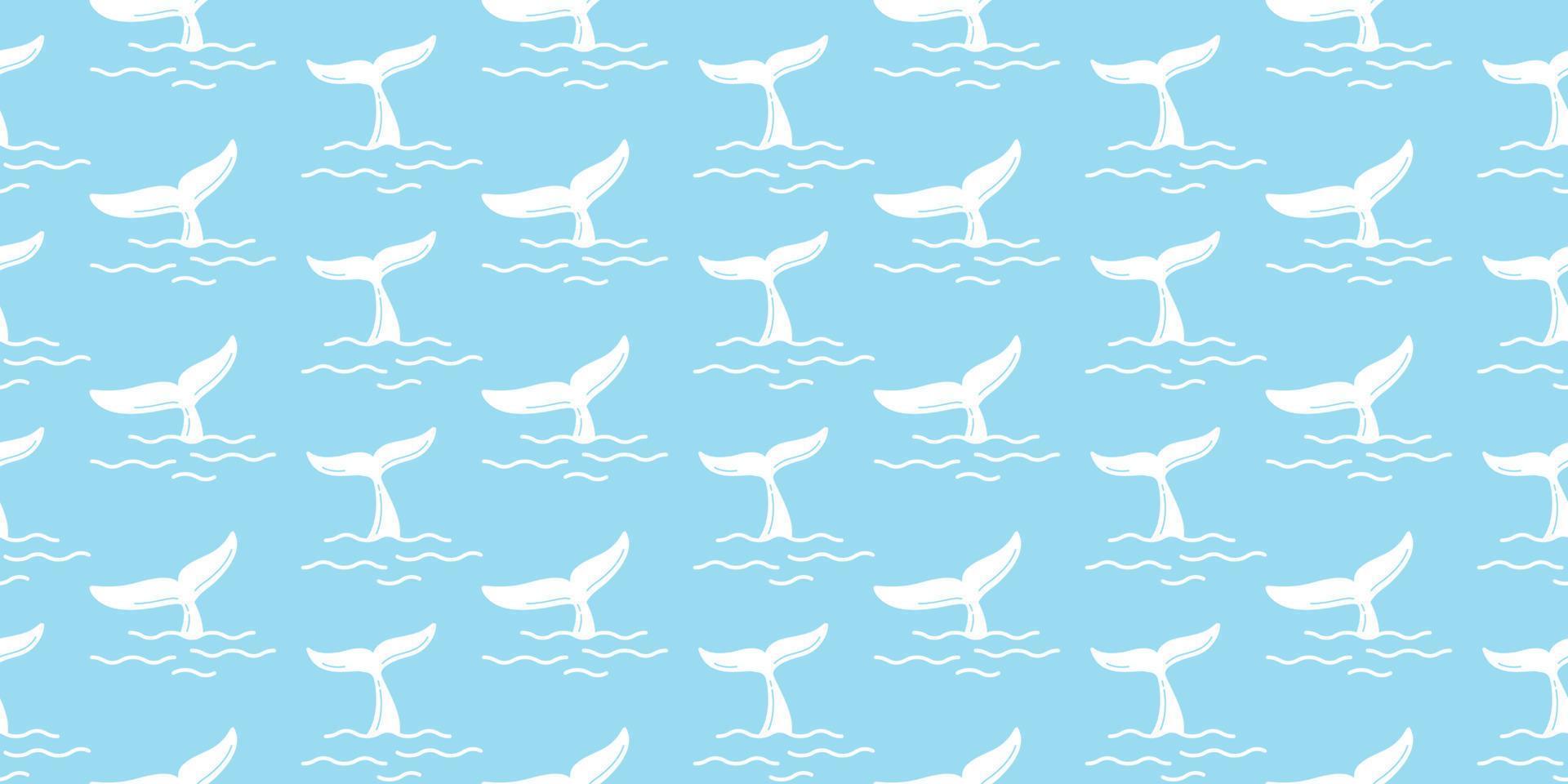 requin queue sans couture modèle ailette vecteur isolé baleine dauphin fond d'écran Contexte illustration bleu