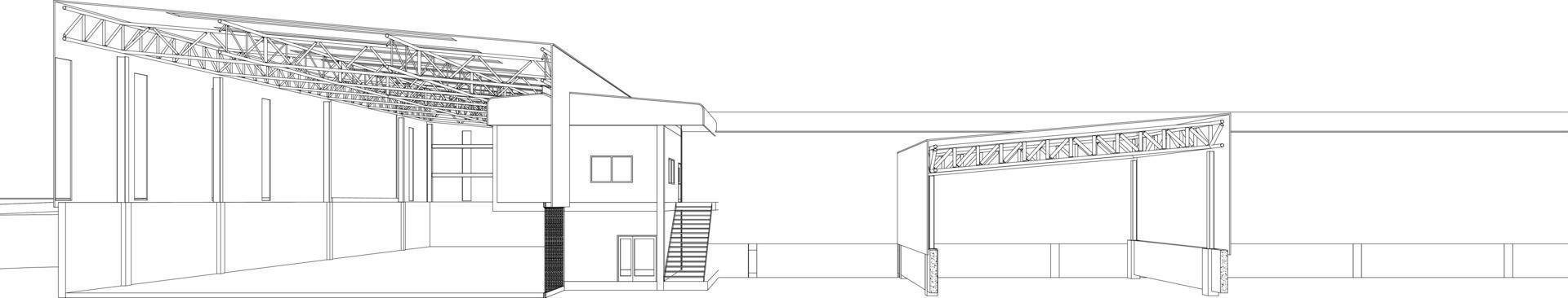 3d illustration du projet de construction vecteur