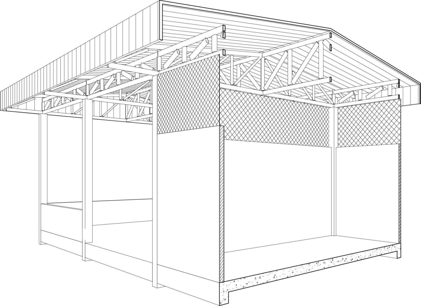 3d illustration de industriel bâtiment vecteur