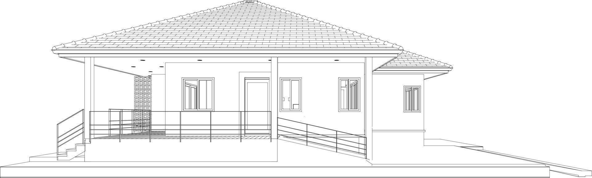 3d illustration de Résidentiel projet vecteur