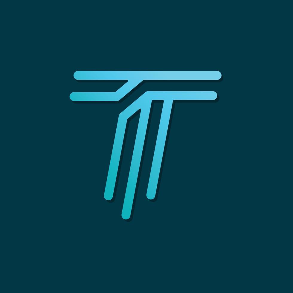 t logo vecteur. t initiale logo conception. t logo lettre monogramme. lettre t logo entreprise. logo initiale t. La technologie logo. abstrait logo conception. vecteur