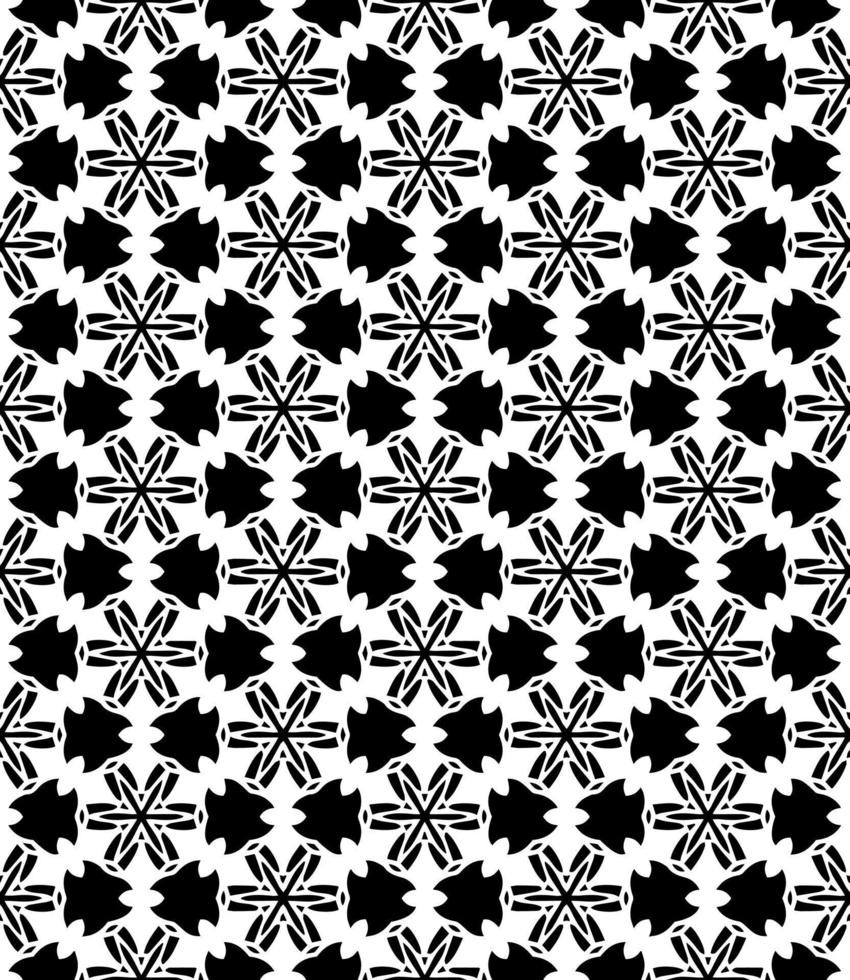 motif abstrait sans couture noir et blanc. arrière-plan et toile de fond. conception ornementale en niveaux de gris. vecteur