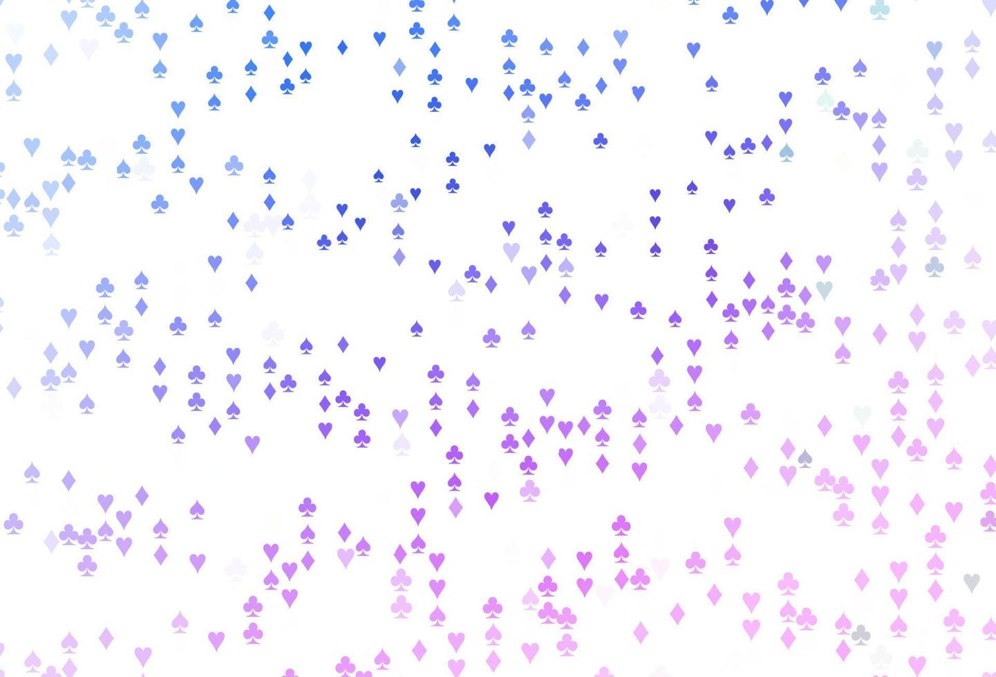modèle vectoriel rose clair, bleu avec des symboles de poker.
