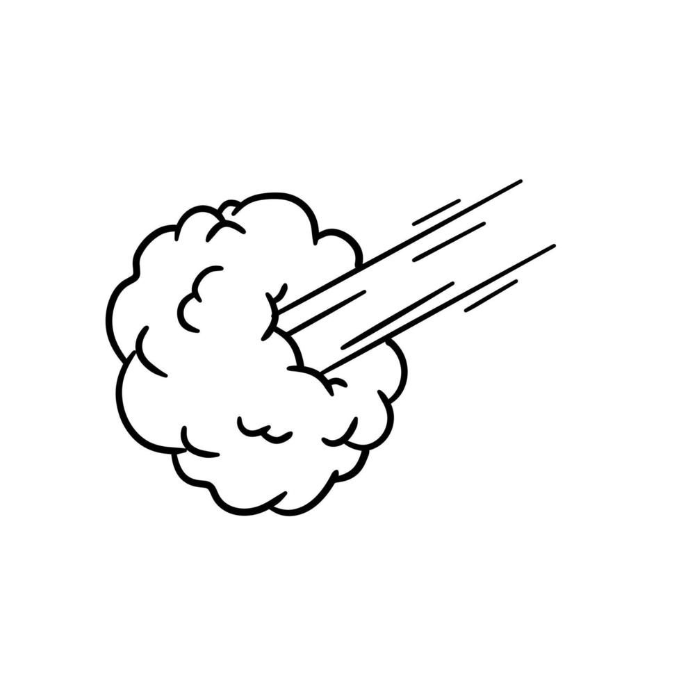 la vitesse effet. mouvement et nuage. air et fumer. explosion et explosion pour une rétro bande dessinée. dessin animé ligne illustration vecteur