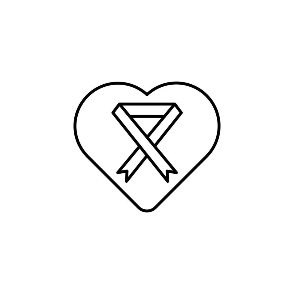 cœur, cancer ruban vecteur icône illustration