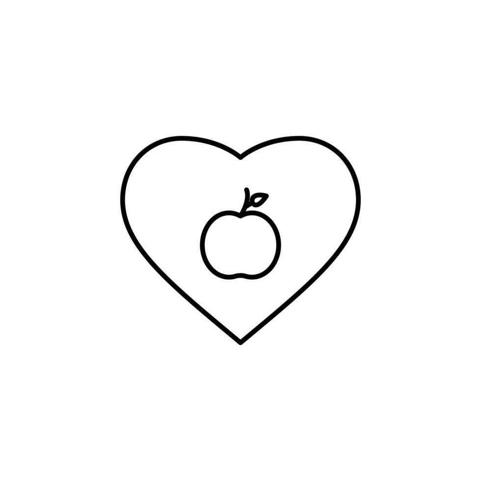 cœur Pomme amoureux vecteur icône illustration