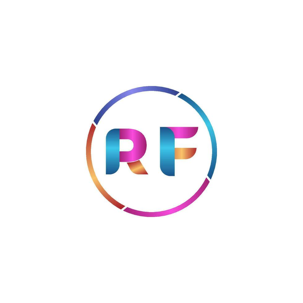 lettre rf coloré logo prime élégant modèle vecteur