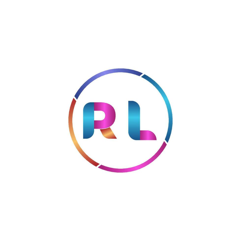 lettre rl coloré logo prime élégant modèle vecteur