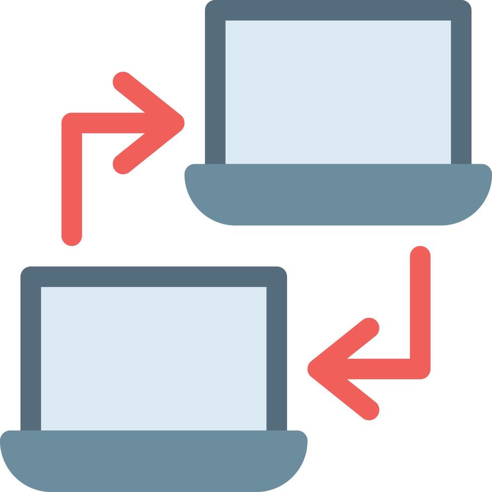 illustration vectorielle de partage d'ordinateur portable sur fond. symboles de qualité premium. icônes vectorielles pour le concept et la conception graphique. vecteur