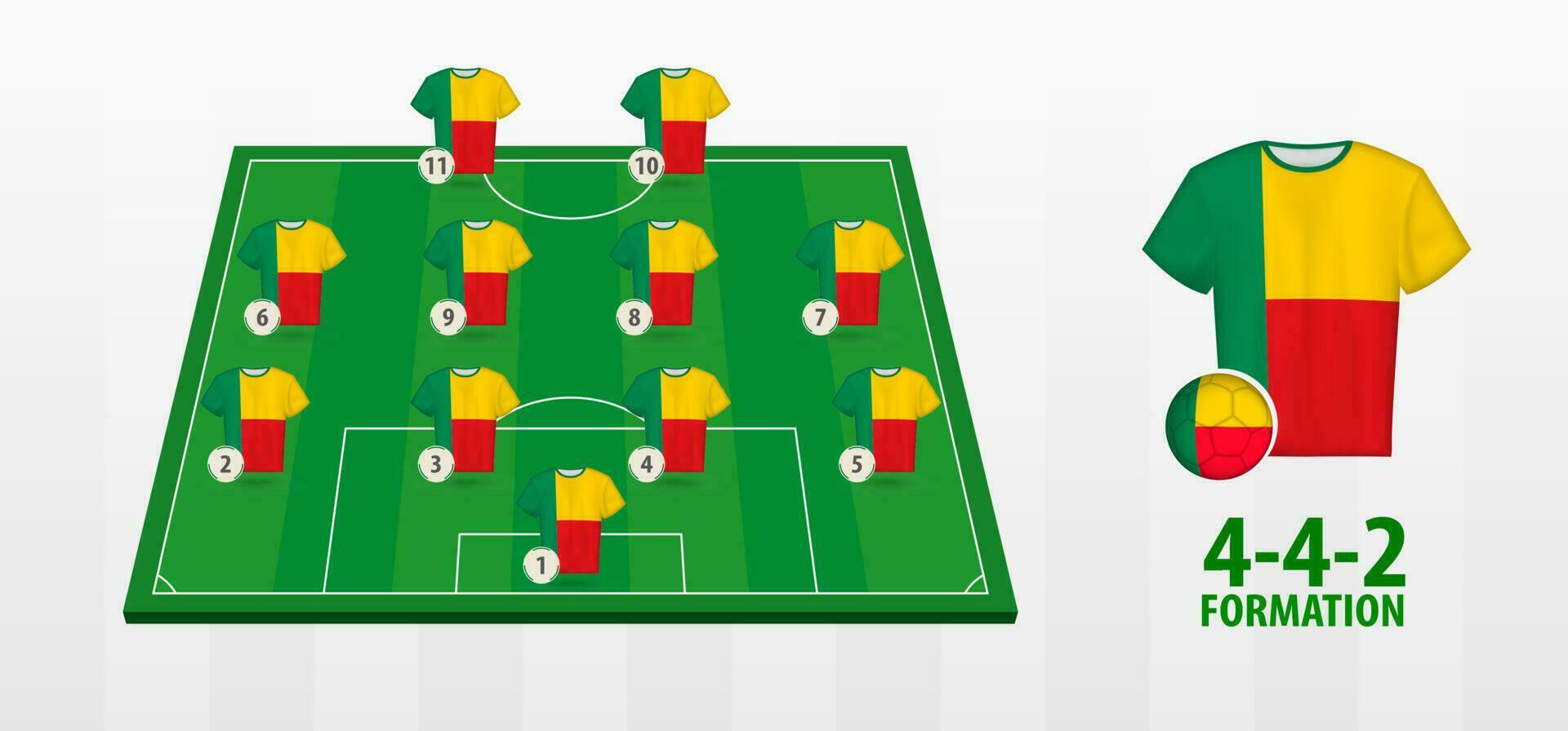 Bénin nationale Football équipe formation sur Football champ. vecteur