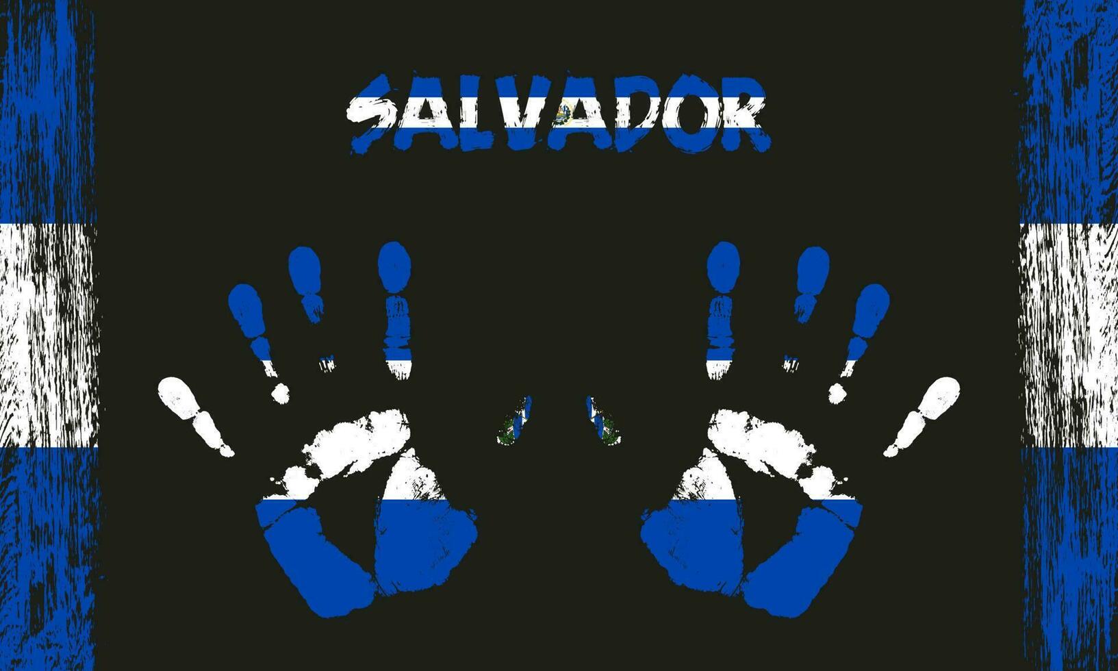 vecteur drapeau de Salvador avec une paume