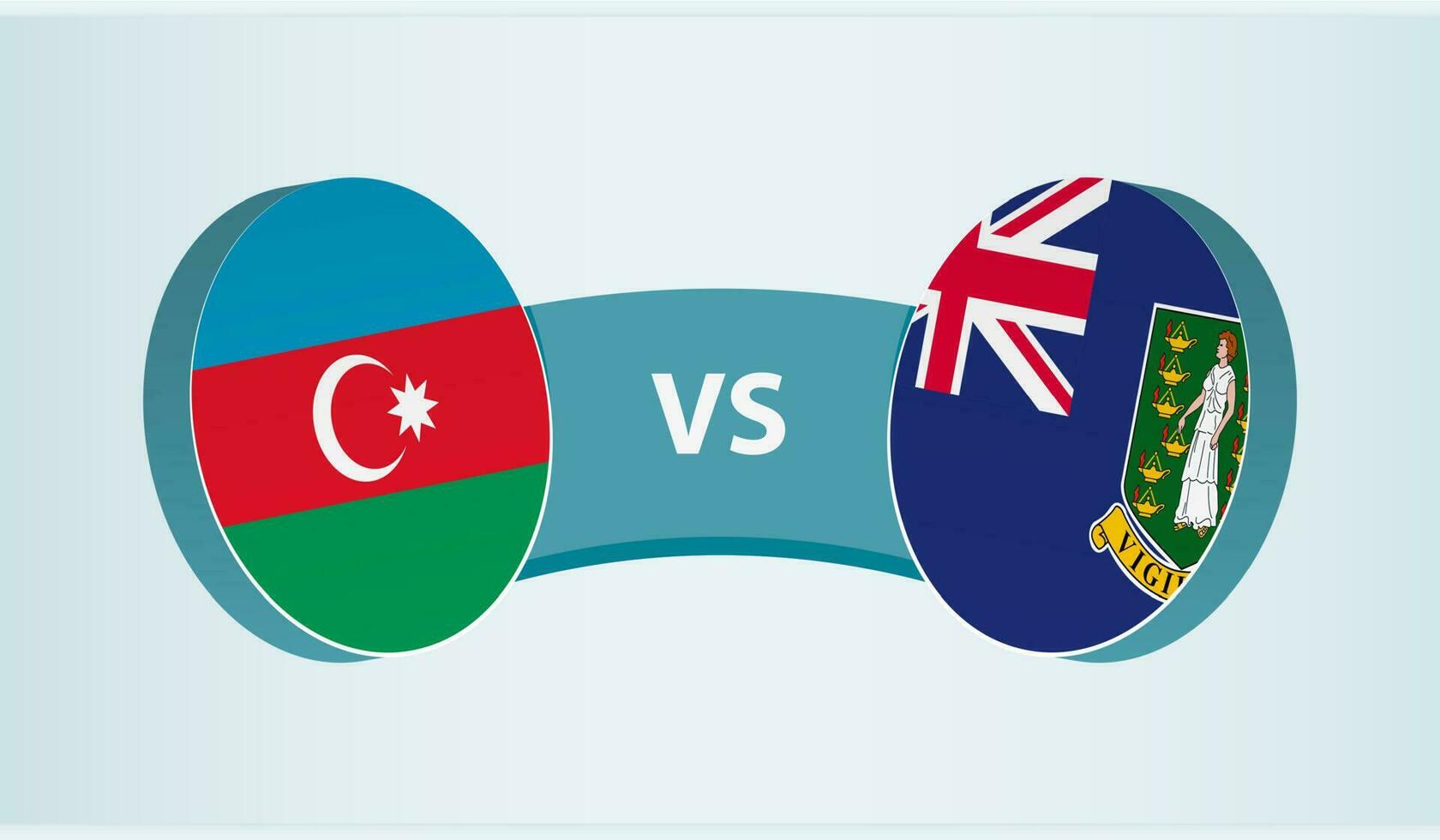 Azerbaïdjan contre Britanique vierge îles, équipe des sports compétition concept. vecteur