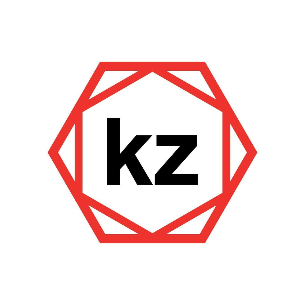 kz hexagone typographie monogramme vecteur. kz marque Nom icône. vecteur