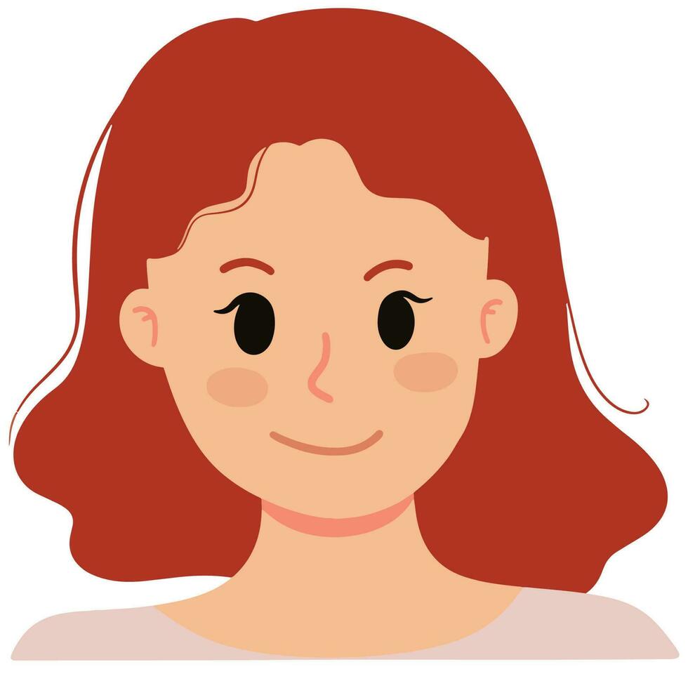 une portrait de jolie femme avec rouge cheveux illustration vecteur