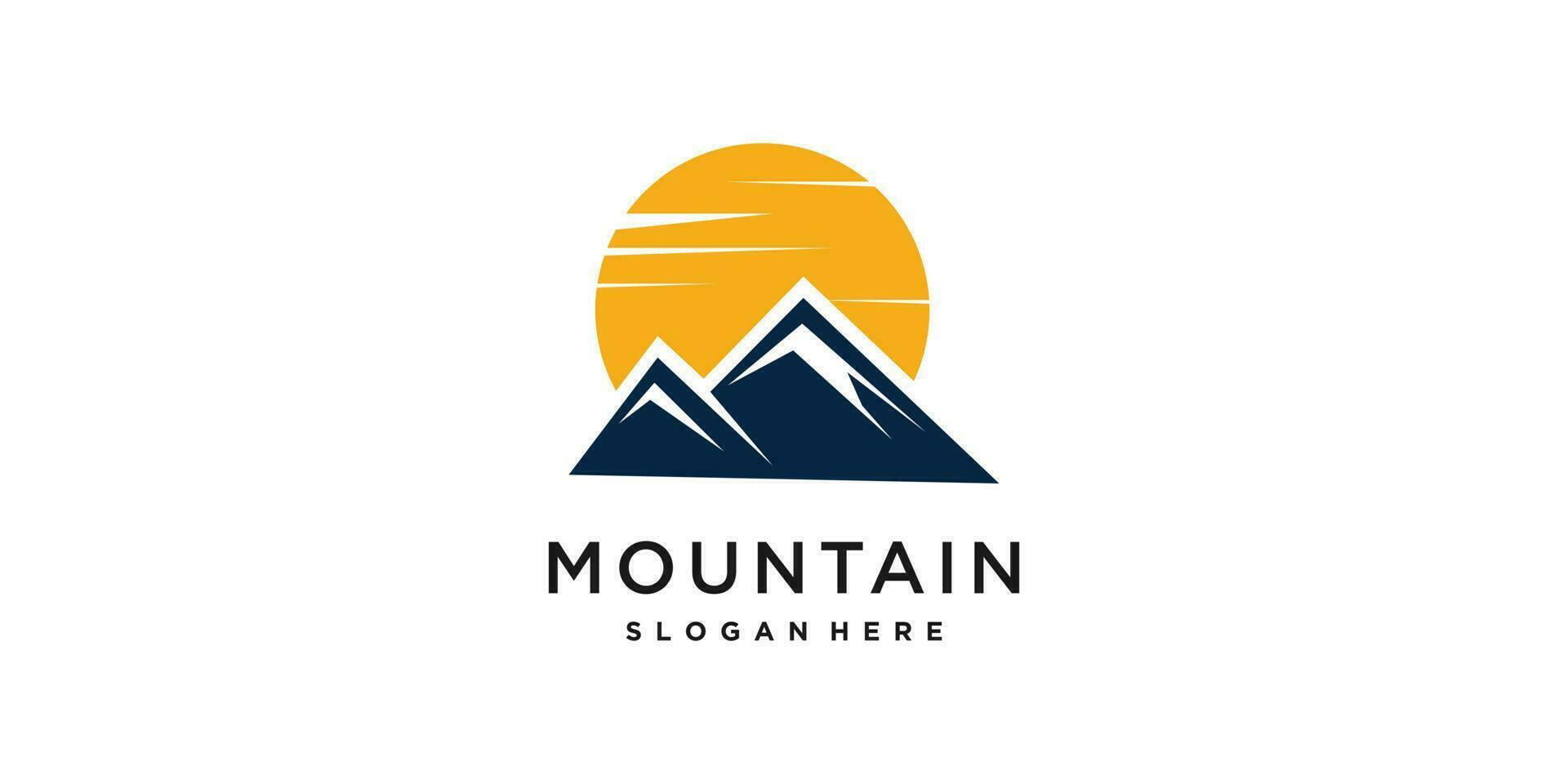 Montagne logo conception modèle avec luxe concept prime vecteur