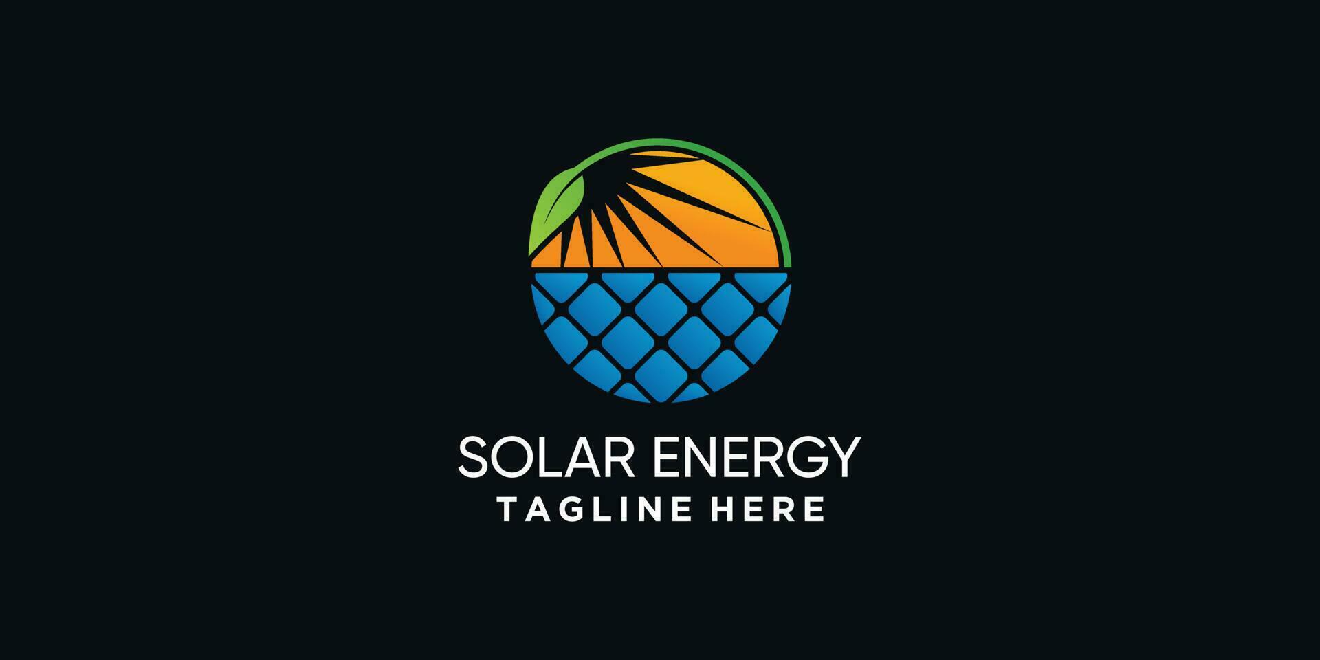 solaire énergie logo conception avec Soleil Puissance logo prime vecteur