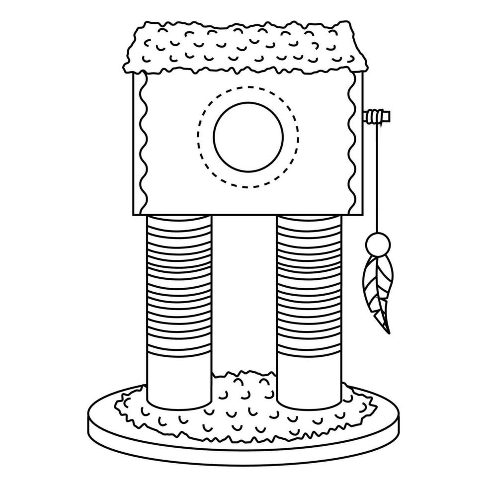 une endroit à dormir, une maison pour animaux, une scratch Publier pour chats. vecteur