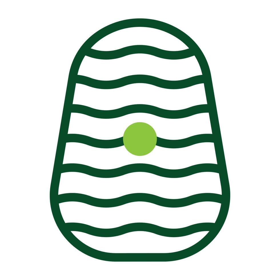 Oeuf icône bichromie vert Couleur Pâques symbole illustration. vecteur